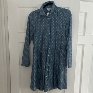 J. Crew Shirt-Dress with White Floral Pattern